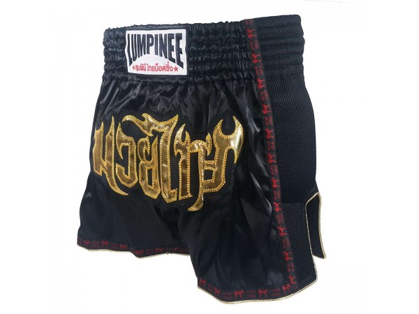 Lumpinee Retro Thai Boxing Shorts : LUMRTO-003 Black